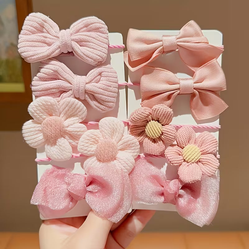 pack of 10 Sweet Style Bow Floral Designs, Featuring Strong Elasticity That Won'T Damage Hair, Perfect for Ponytail Accessories. Suitable for Everyday Use And Various Holiday Gifts.
