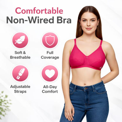 Women’s Comfort Bra – Blended Fabric, Non-Wired, Non-Padded, Everyday Wear, Size 32