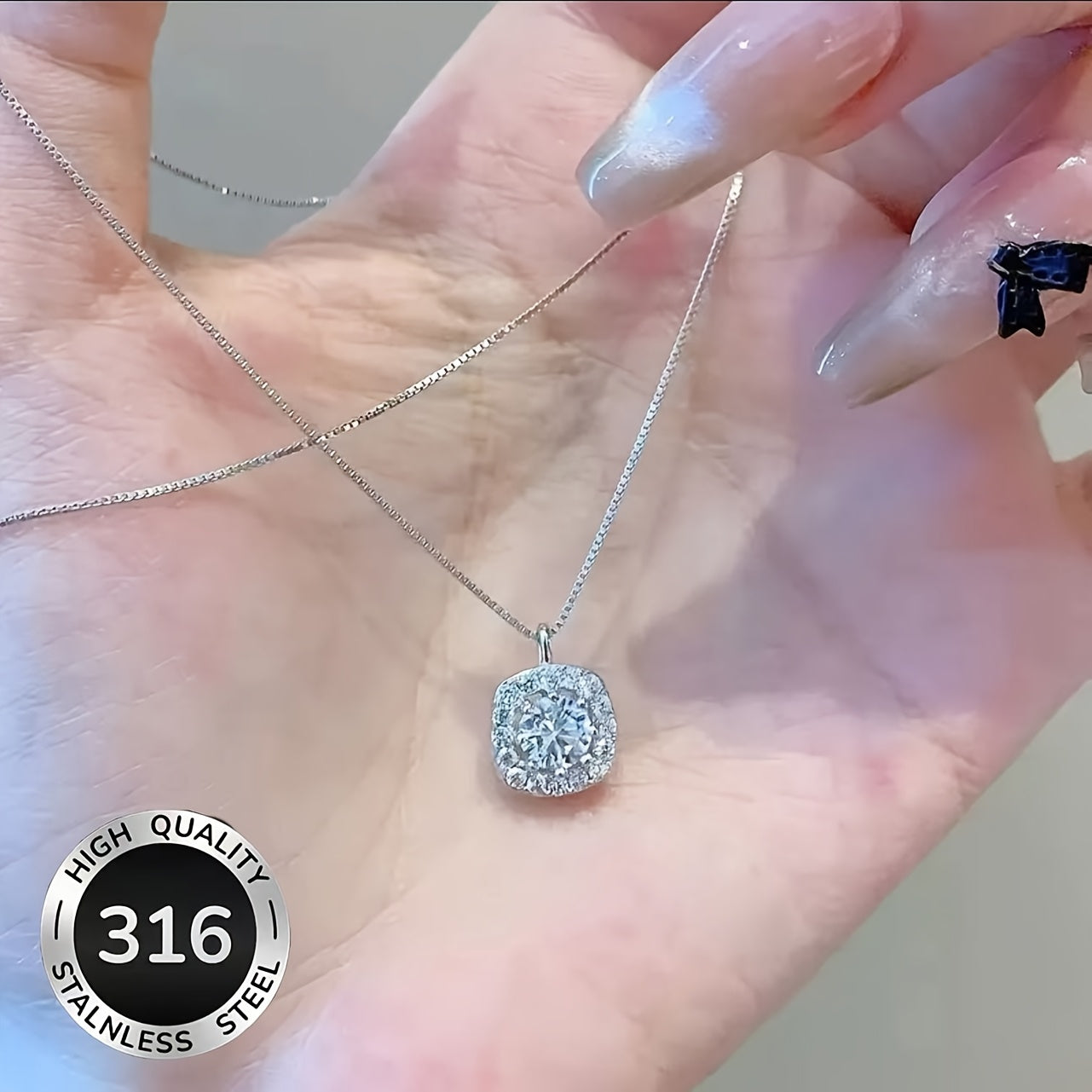 Elegant Cushion Halo Diamond Jewelry Set