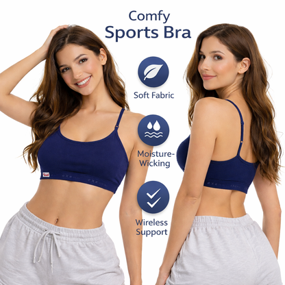 Comfy Wireless Sports Bra – Soft Fabric, Moisture-Wicking, and Wireless Support for Ultimate Comfort Size 36