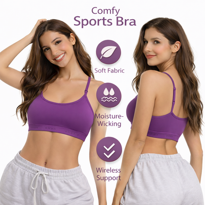 Comfy Wireless Sports Bra – Soft Fabric, Moisture-Wicking, and Wireless Support for Ultimate Comfort Size 38