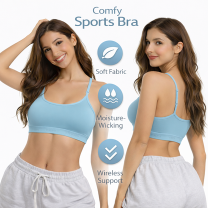 Comfy Wireless Sports Bra – Soft Fabric, Moisture-Wicking, and Wireless Support for Ultimate Comfort Size 38