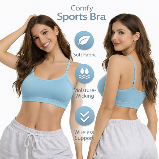 Comfy Wireless Sports Bra – Soft Fabric, Moisture-Wicking, and Wireless Support for Ultimate Comfort Size 38
