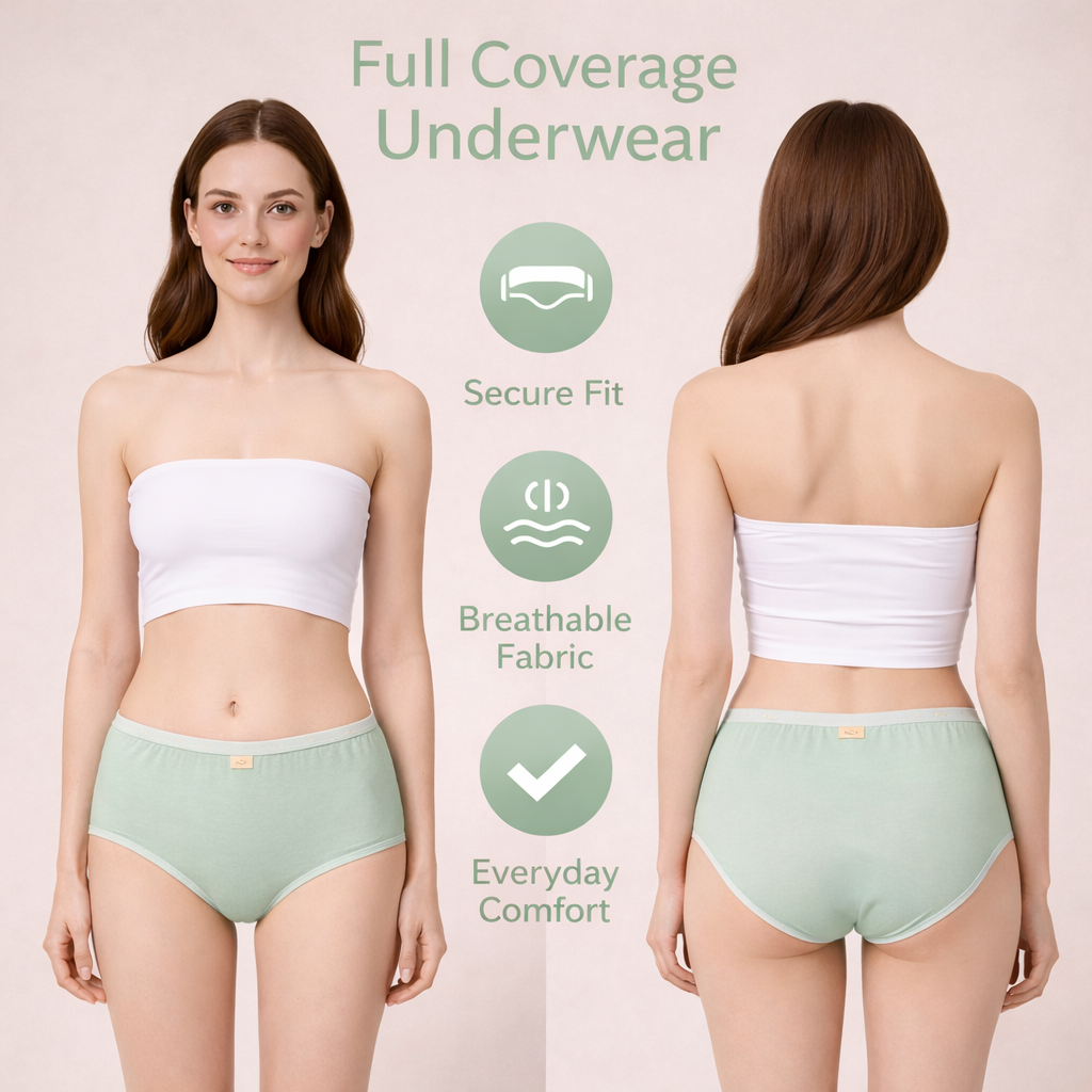 Women’s Classic Full Coverage Underwear – Soft, Secure & Comfortable Fit