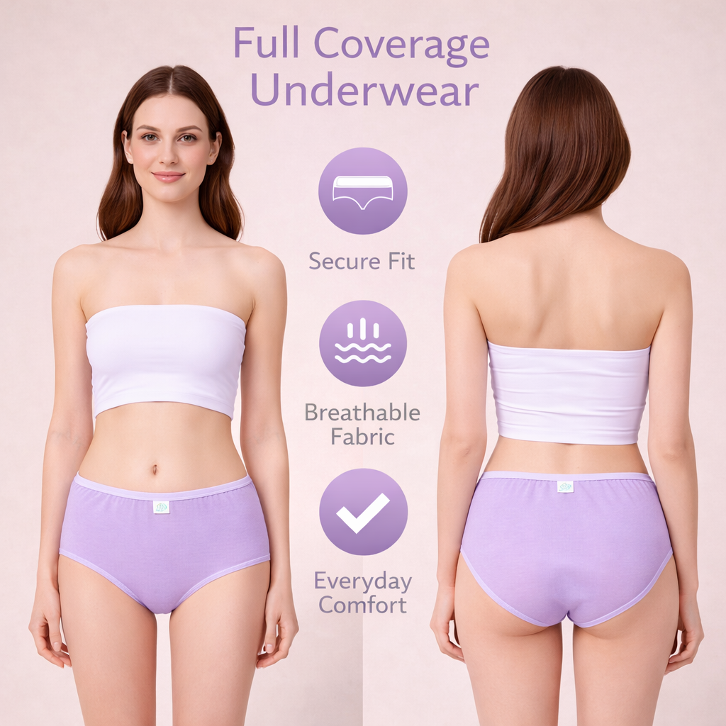 Women’s Classic Full Coverage Underwear – Soft, Secure & Comfortable Fit