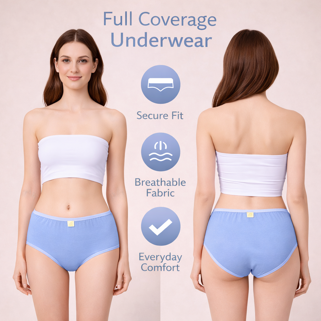 Women’s Classic Full Coverage Underwear – Soft, Secure & Comfortable Fit