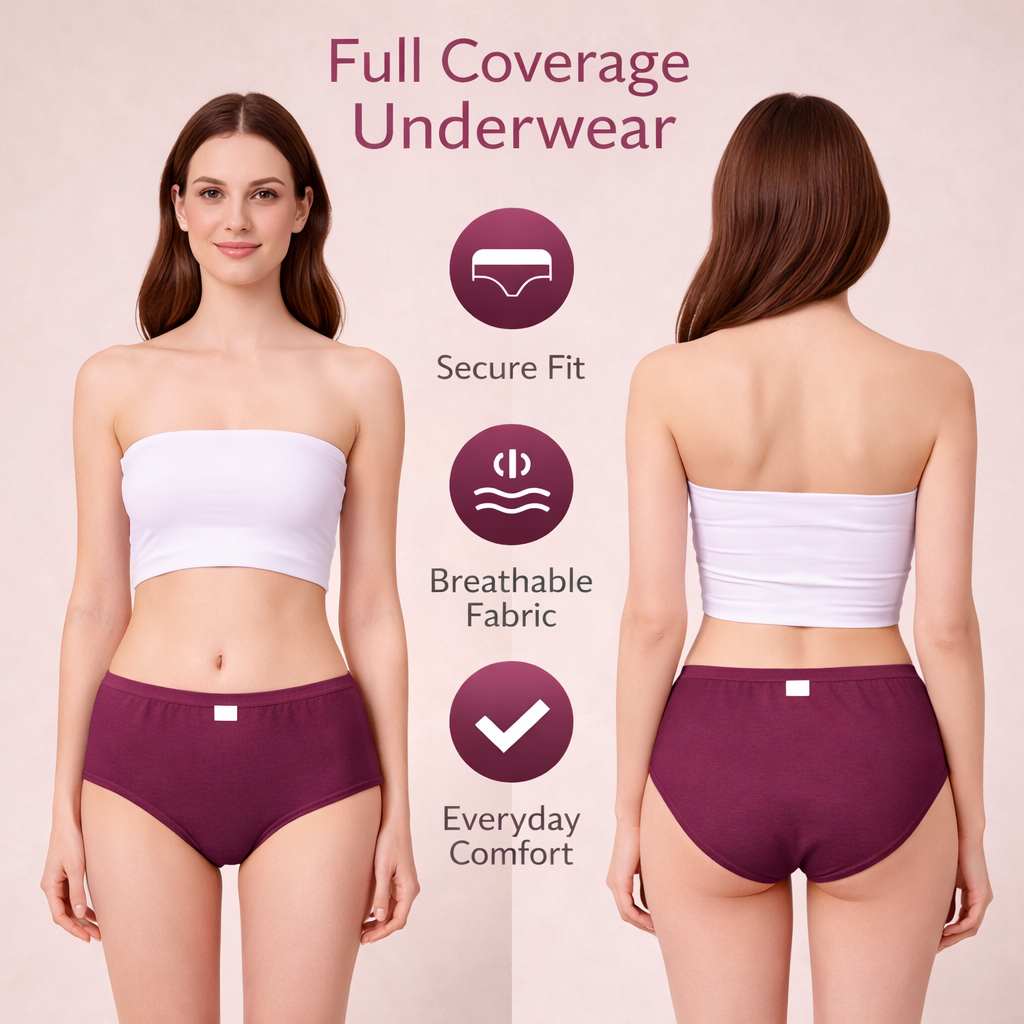 Women’s Classic Full Coverage Underwear – Soft, Secure & Comfortable Fit