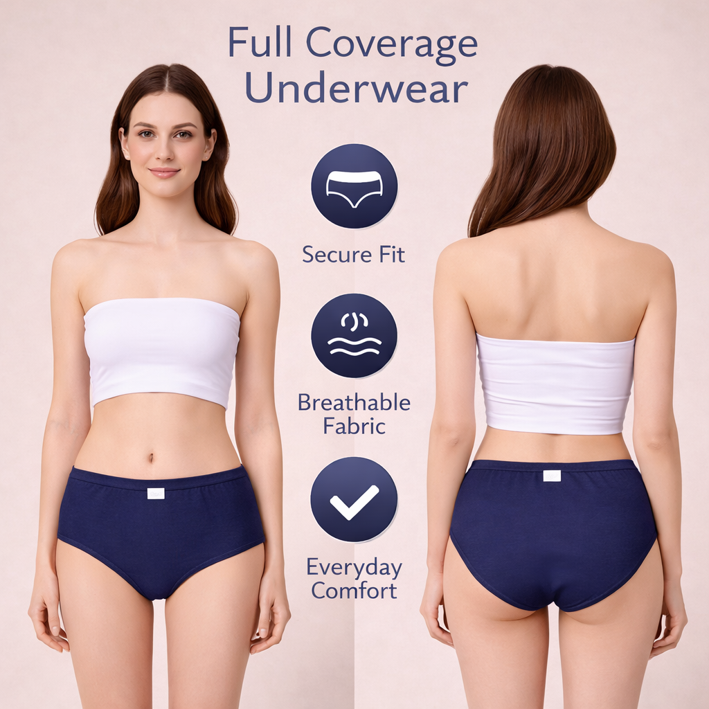 Women’s Classic Full Coverage Underwear – Soft, Secure & Comfortable Fit