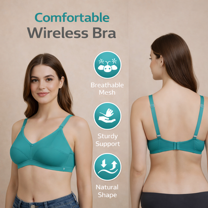Women’s Comfort Bra – Blended Fabric, Non-Wired, Non-Padded, Everyday Wear, Size 32
