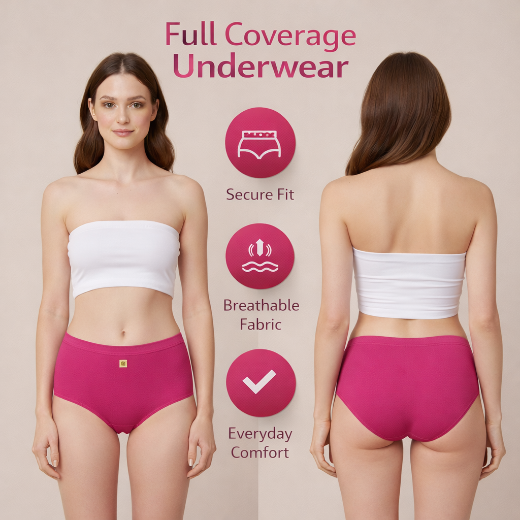 Women’s Classic Full Coverage Underwear – Soft, Secure & Comfortable Fit