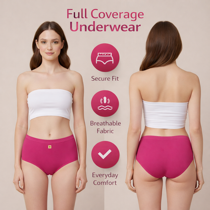 Women’s Classic Full Coverage Underwear – Soft, Secure & Comfortable Fit