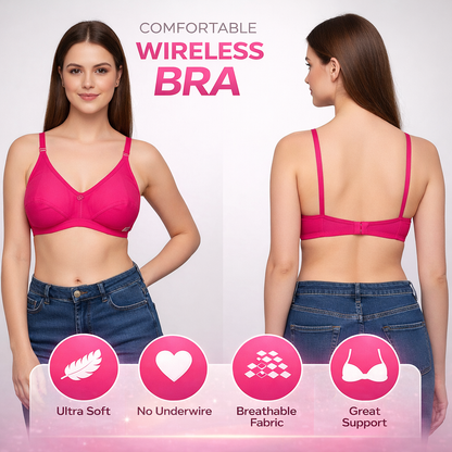 Women’s Comfort Bra – Blended Fabric, Non-Wired, Non-Padded, Everyday Wear, Size 32