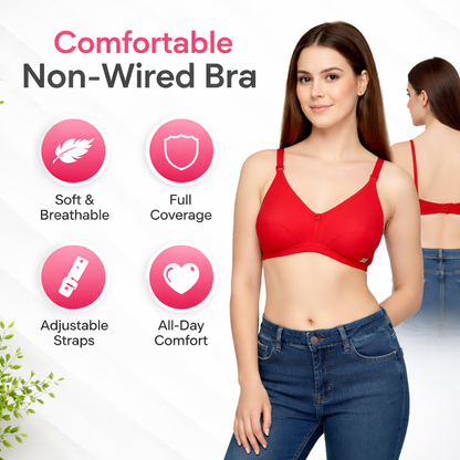 Women’s Comfort Bra – Blended Fabric, Non-Wired, Non-Padded, Everyday Wear, Size 32