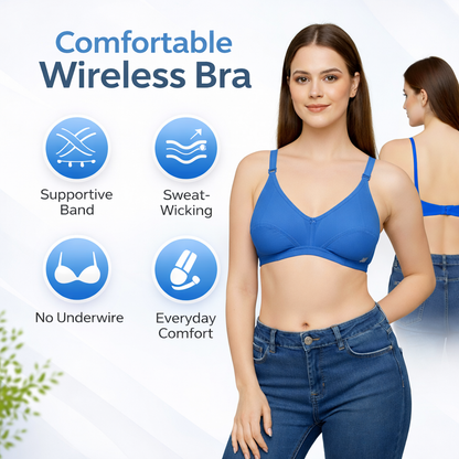 Women’s Comfort Bra – Blended Fabric, Non-Wired, Non-Padded, Everyday Wear, Size 32
