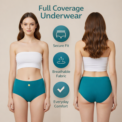 Women’s Classic Full Coverage Underwear – Soft, Secure & Comfortable Fit