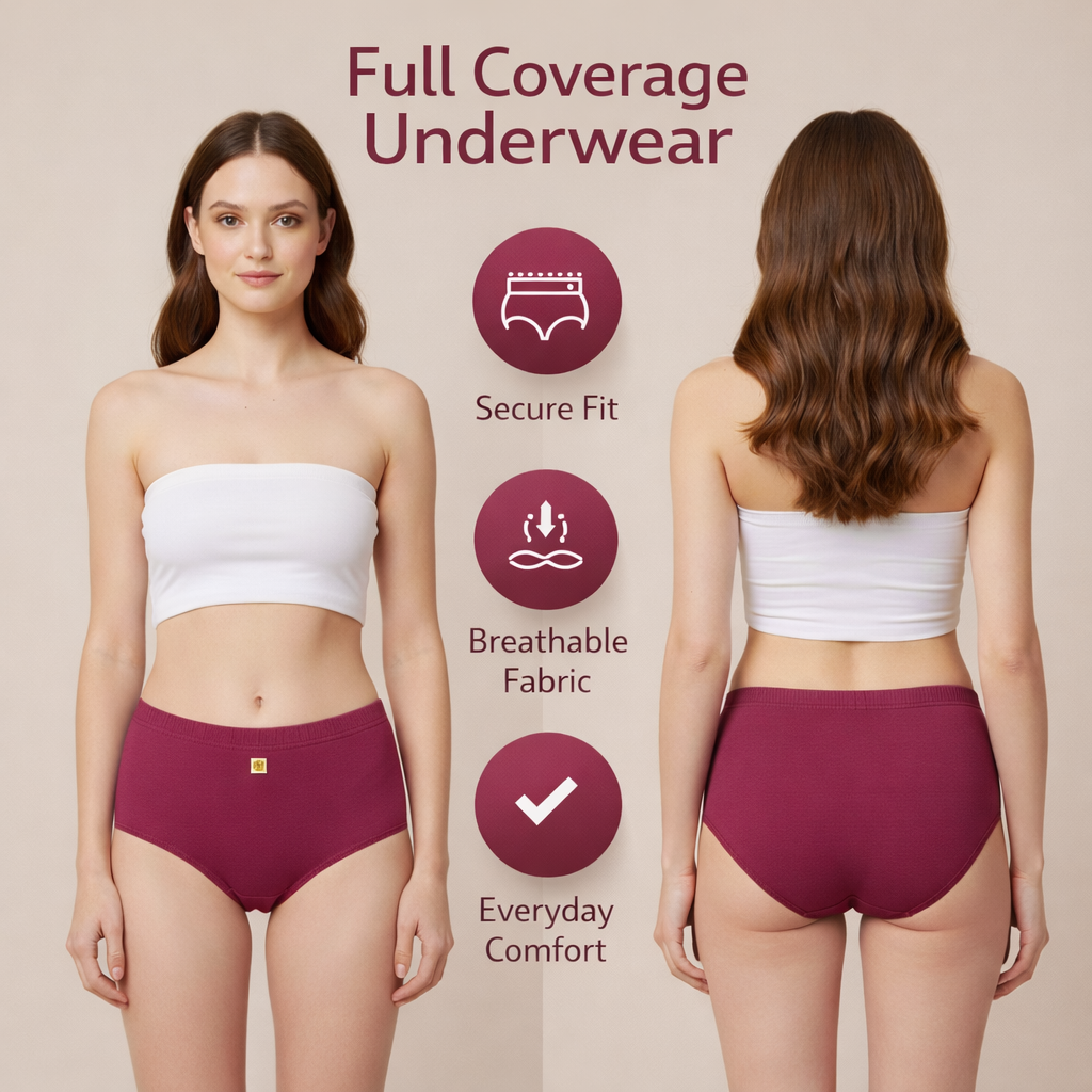 Women’s Classic Full Coverage Underwear – Soft, Secure & Comfortable Fit