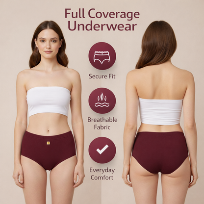 Women’s Classic Full Coverage Underwear – Soft, Secure & Comfortable Fit