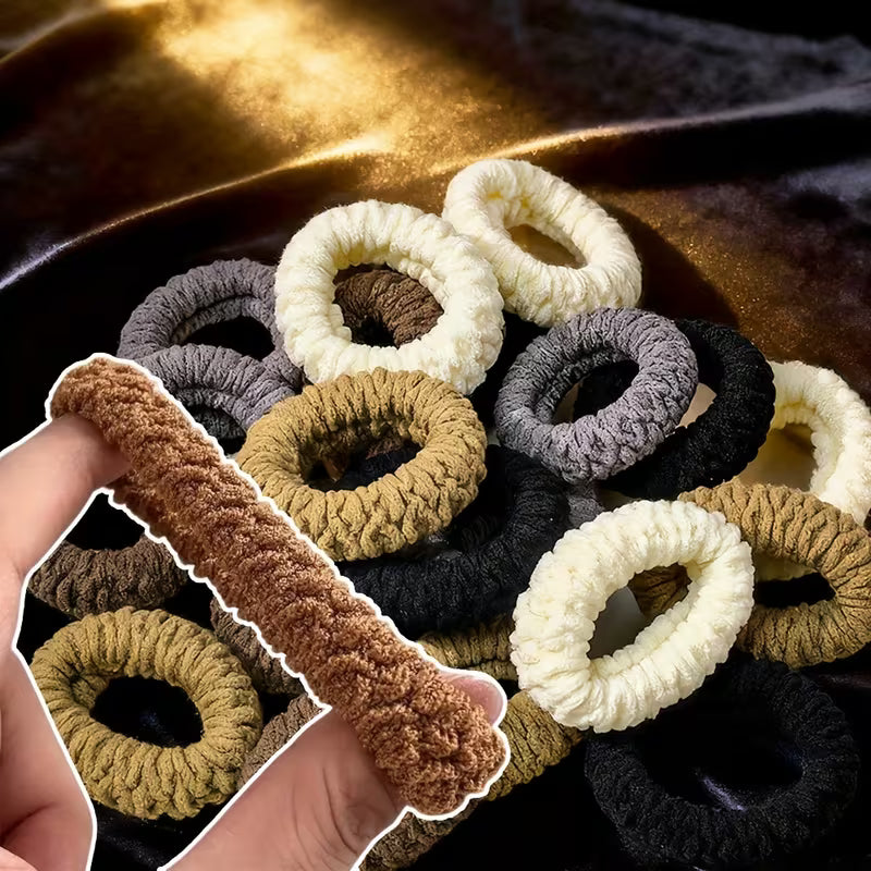 Warm Brown Hair Band Set for Women, High Elasticity Scrunchies with Bowknot, Soft Wide Headbands for Girls, Ladies Hair Accessories Gift Set