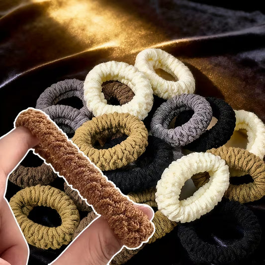 Warm Brown Hair Band Set for Women, High Elasticity Scrunchies with Bowknot, Soft Wide Headbands for Girls, Ladies Hair Accessories Gift Set