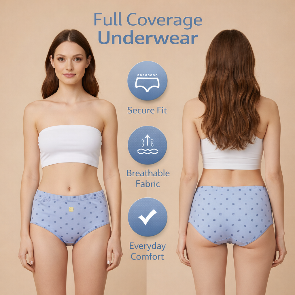 Women’s Classic Full Coverage Underwear – Soft, Secure & Comfortable Fit
