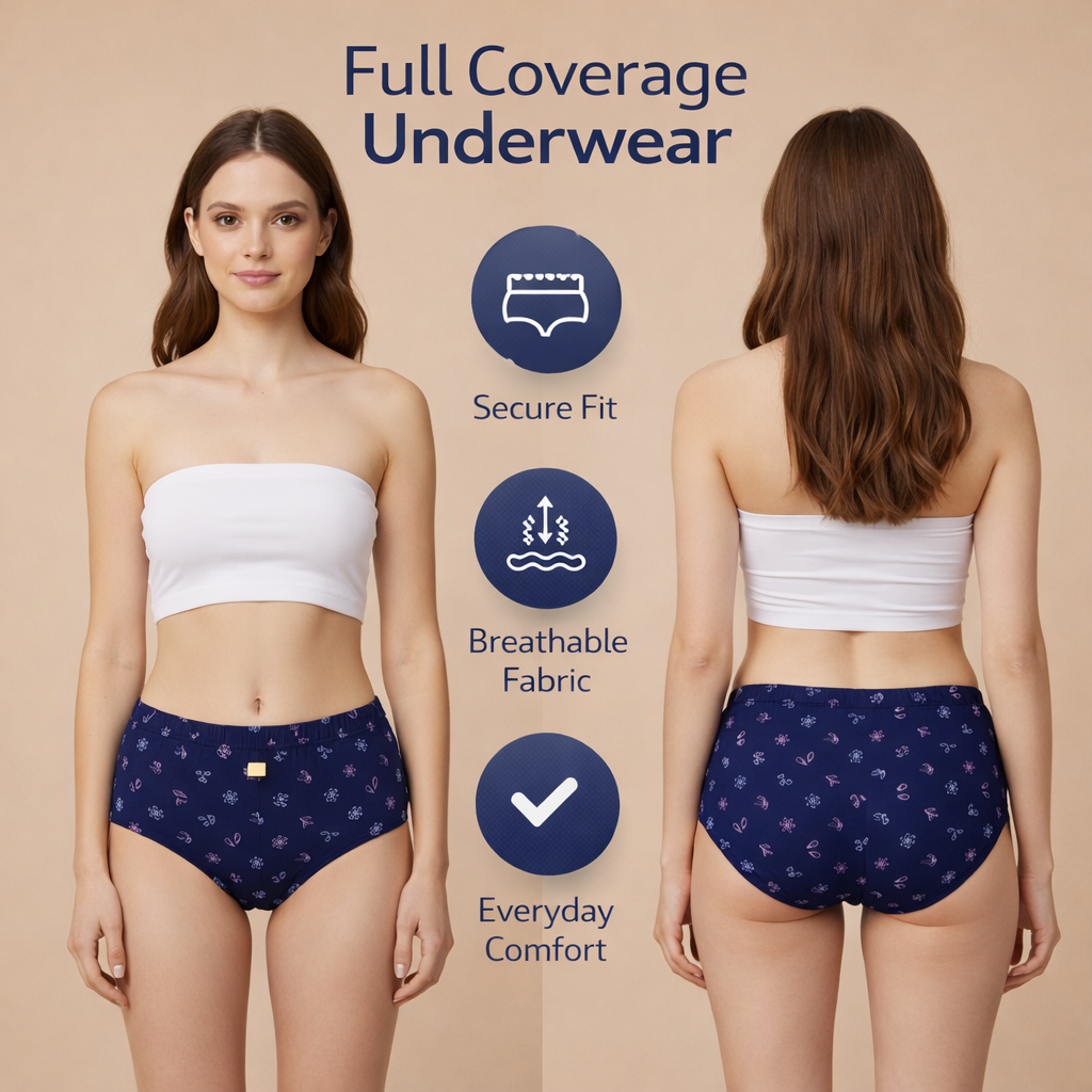Women’s Classic Full Coverage Underwear – Soft, Secure & Comfortable Fit