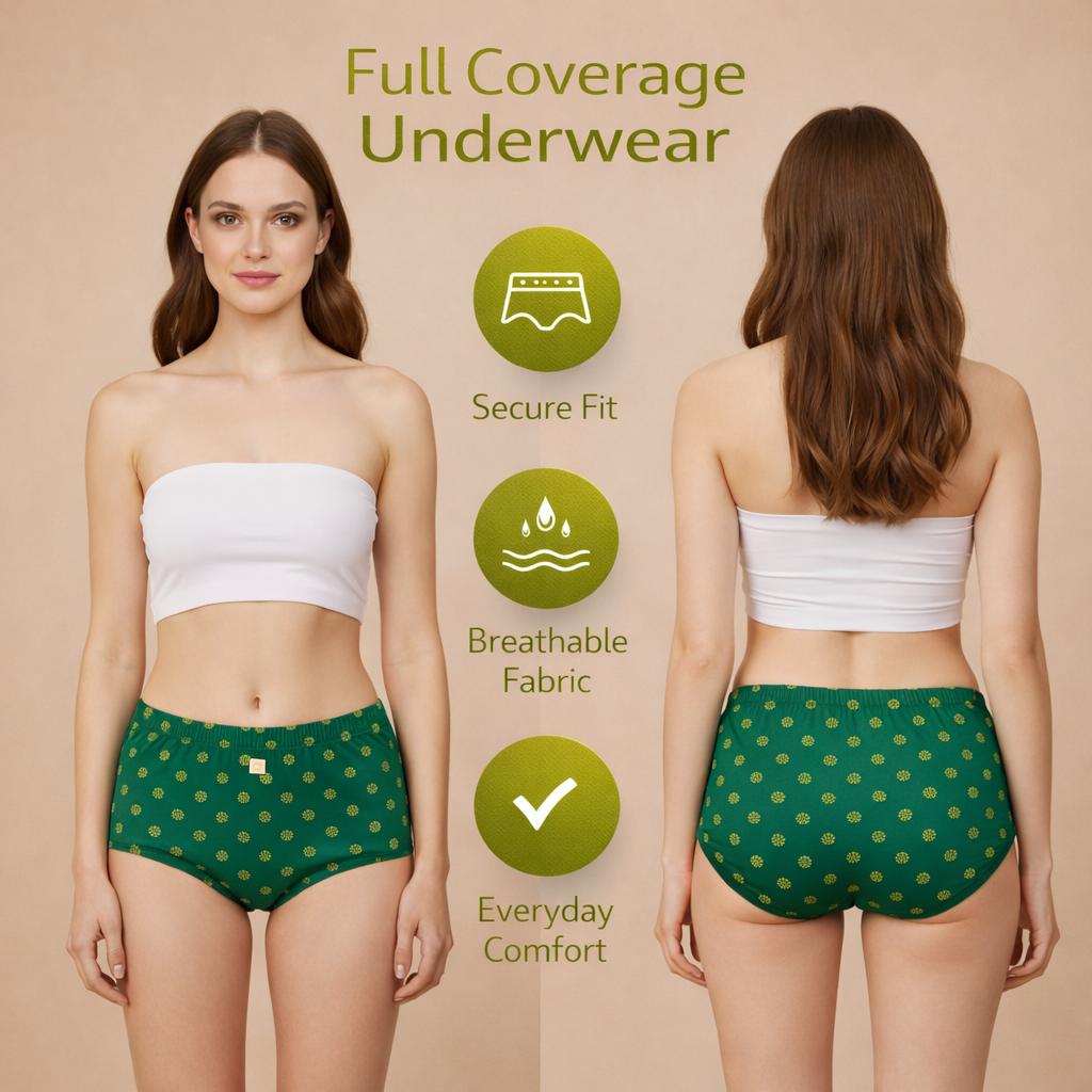Women’s Classic Full Coverage Underwear – Soft, Secure & Comfortable Fit