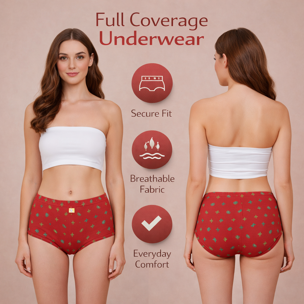 Women’s Classic Full Coverage Underwear – Soft, Secure & Comfortable Fit