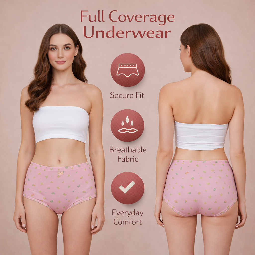 Women’s Classic Full Coverage Underwear – Soft, Secure & Comfortable Fit