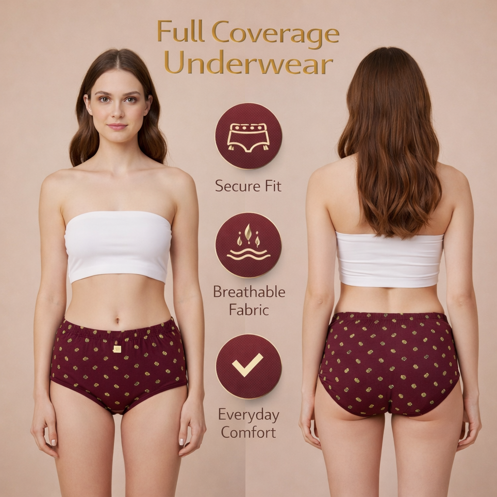 Women’s Classic Full Coverage Underwear – Soft, Secure & Comfortable Fit