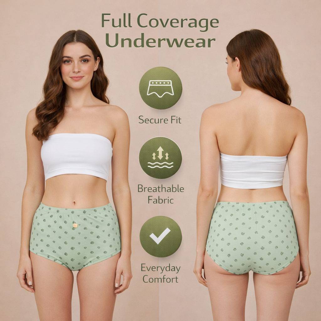Women’s Classic Full Coverage Underwear – Soft, Secure & Comfortable Fit